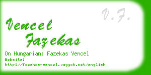 vencel fazekas business card